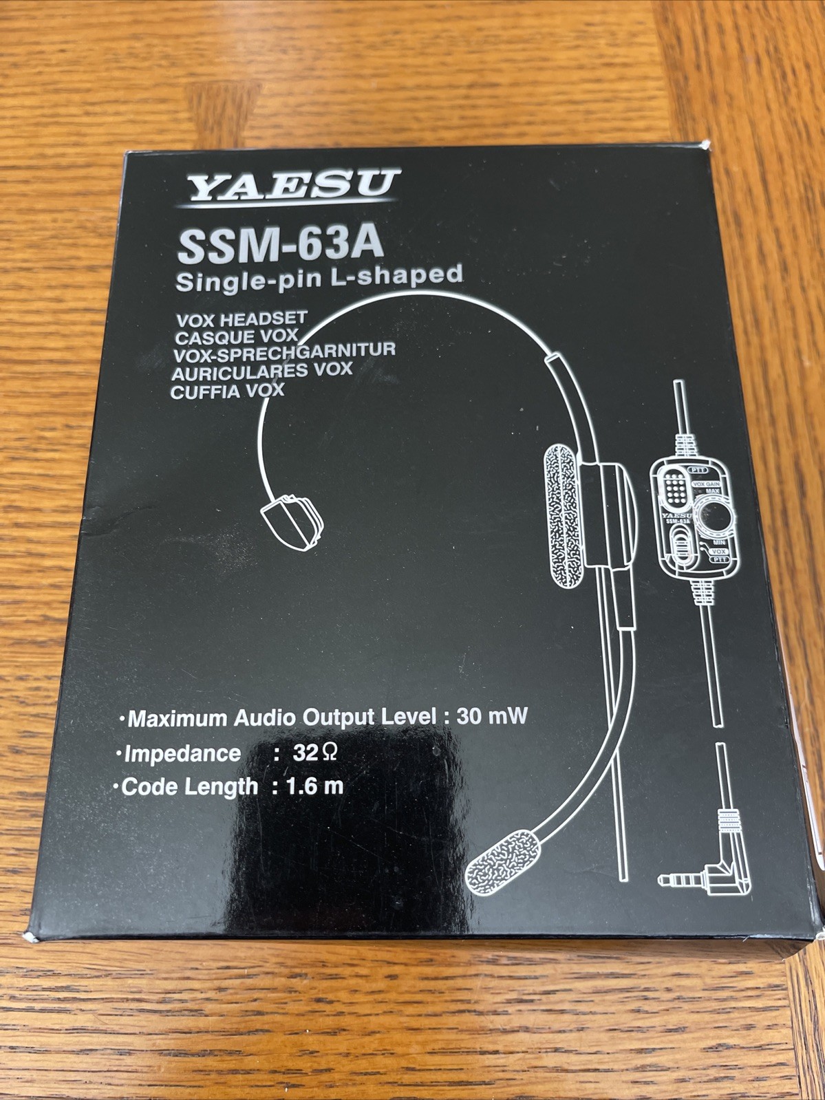 Yaesu SSM-63A Single Ear VOX Headset for Yaesu FT-3DR, FT-2DR, FT-60R, FT-70DR
