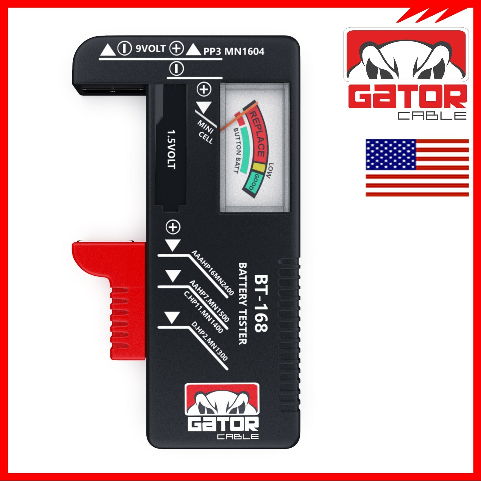 Battery Tester Checker Universal For AA AAA C D 9V 1.5V Button Cell Batteries