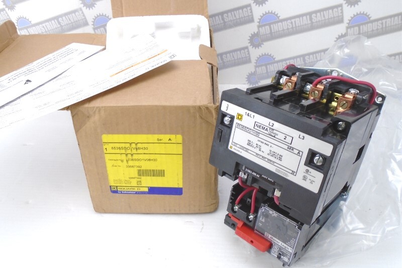 SQUARE D - 8536SDO1V08H30 - MOTOR STARTER - 45A, SZ-2, 25hp@460, 208V Coil
