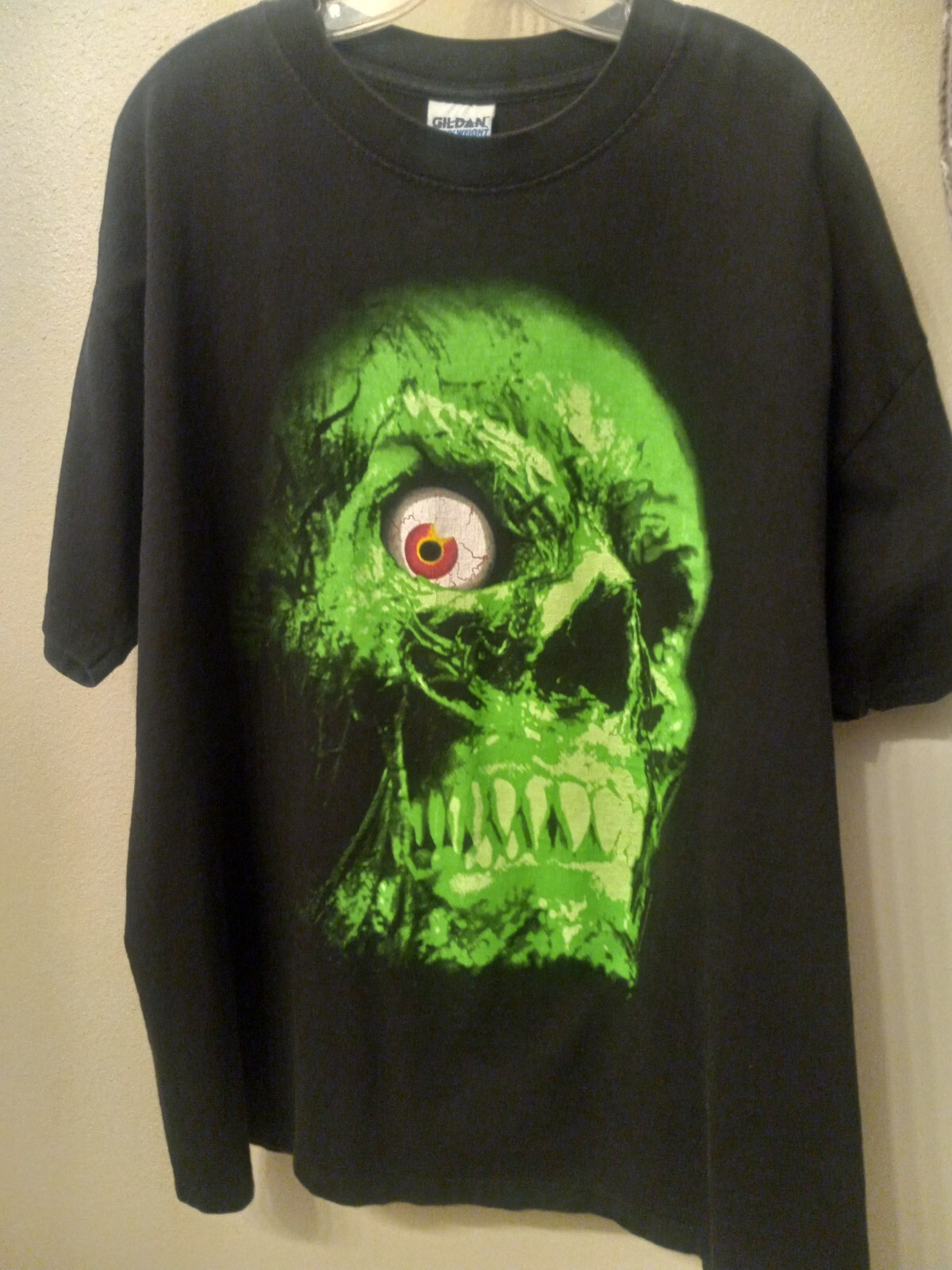 Vintage 1997 Monster Horror Green Skull T Shirt XL Gildan - Trevco Sportswear