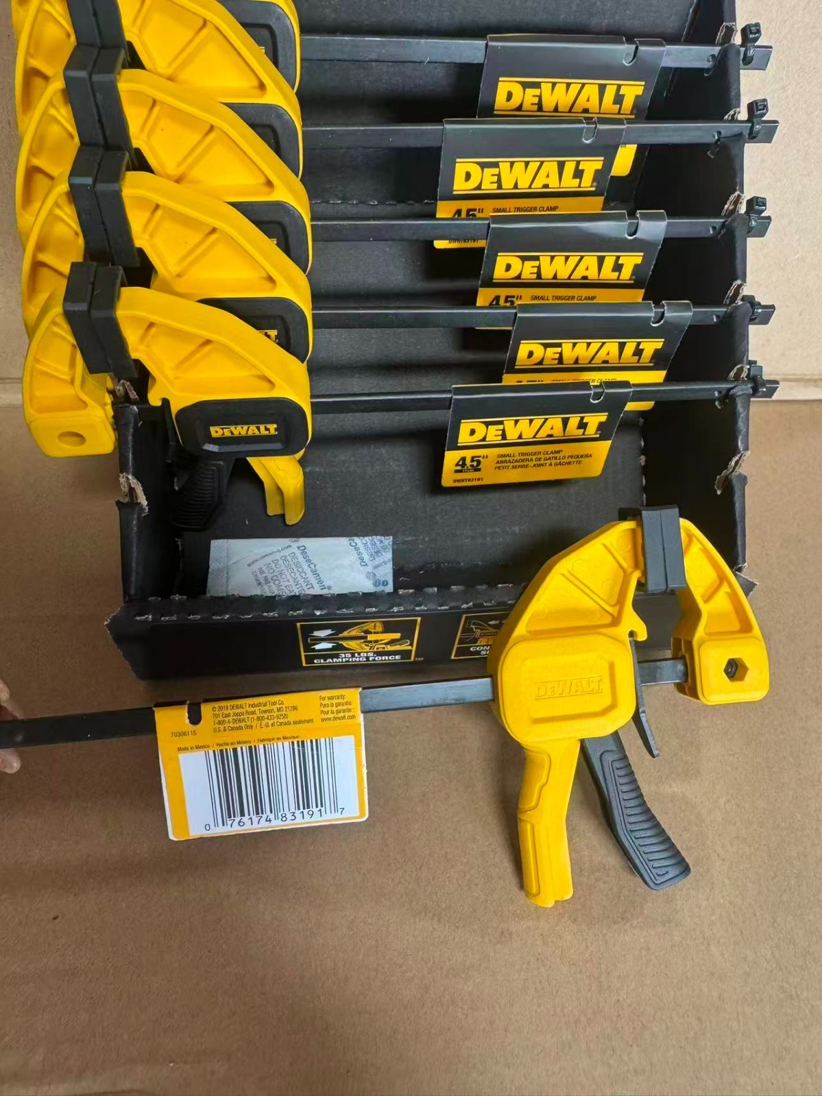 6-Pack Dewalt DWHT83191 4-1/2" Small Trigger Clamp