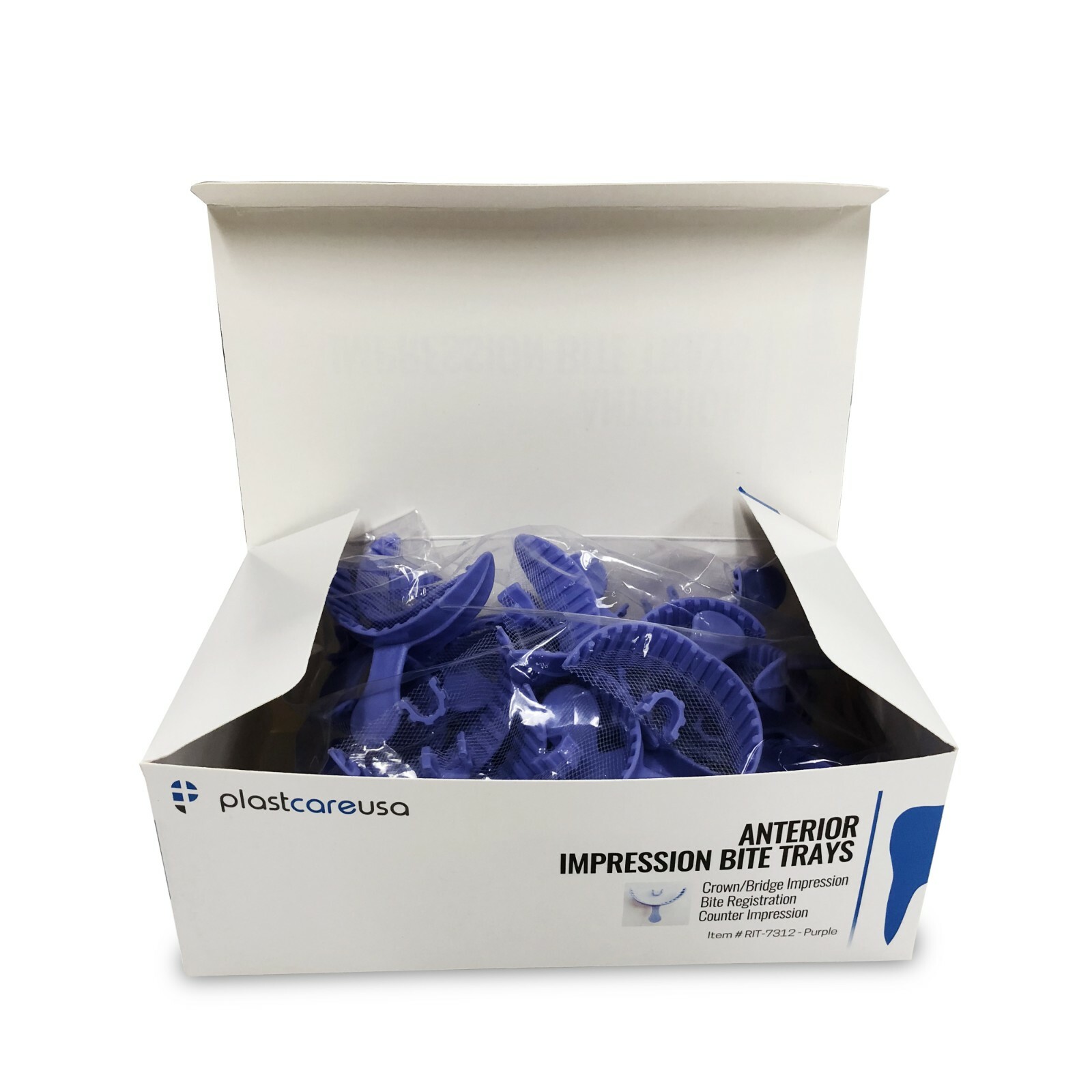 35 Anterior Dental Bite Registration Impression Trays, Mold Alginate Teeth 1 Box