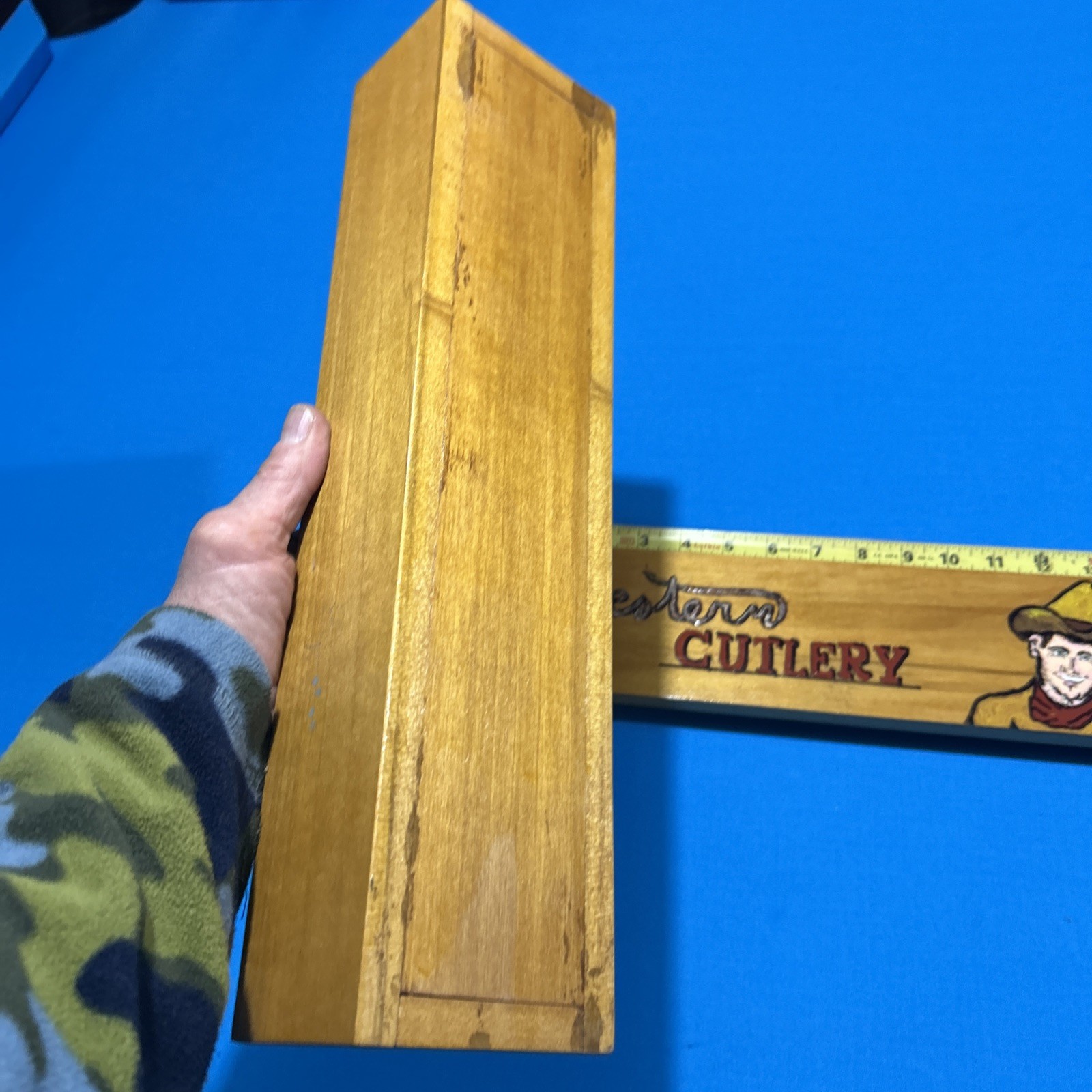 Western Cutlery Knife Storage/Display Box, Hand Painted Vintage Box W/ Clearcoat