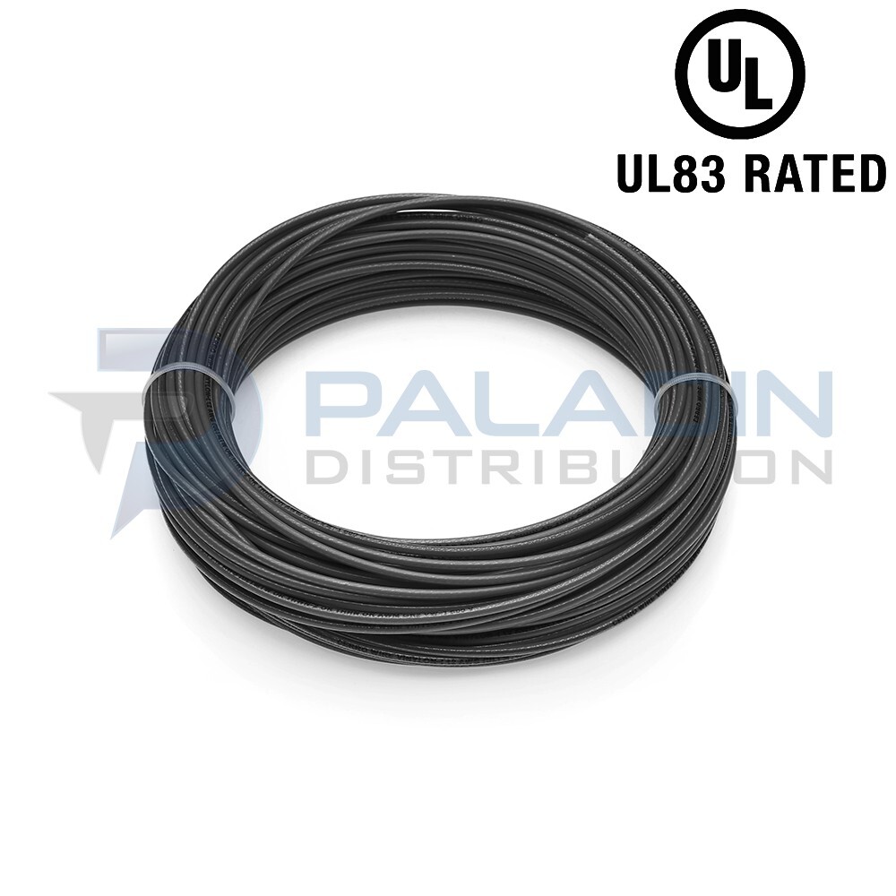 #10 AWG Gauge 600V THHN Stranded Copper Wire UL Listed - Black 50FT