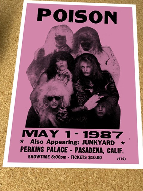 Poison 1987 Pasadena CA Promo Cardstock Concert Poster 12"x18"