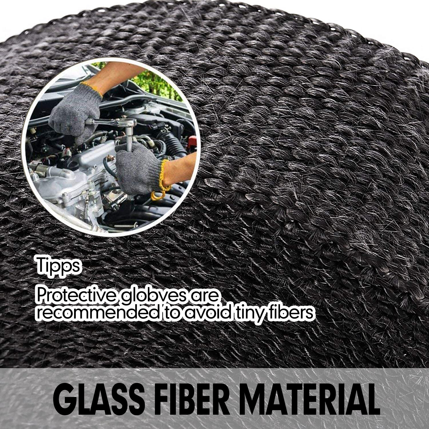 2 Roll x 2" 50FT Black Exhaust Wrap Header Manifold Fiberglass Heat Wrap Tape