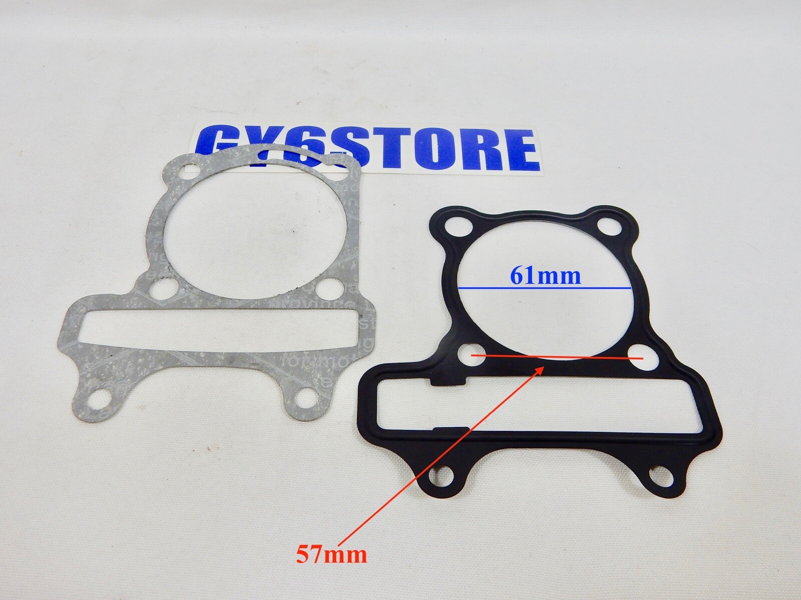 GY6 K-BLOCK CYLINDER GASKET SET 61mm BORE / 57mm STUD SPACING (KARTS & ATVS)
