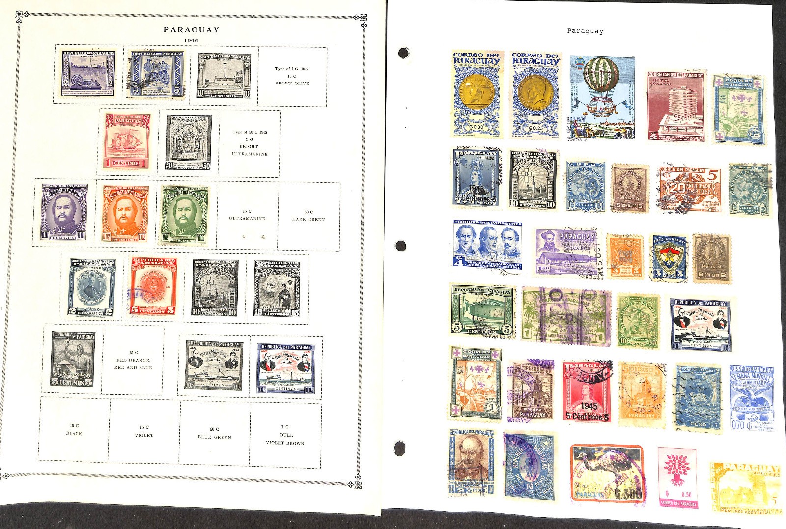 Paraguay Stamp Collection on 35 Scott International Pages, 1879-1959 (BF)