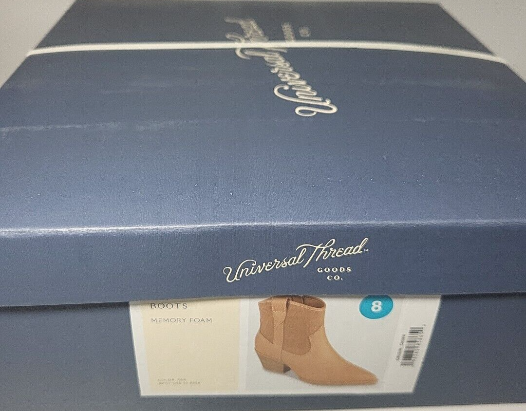 Universal Thread Women's Western Bootie Tan Size 8 Ankle Boots