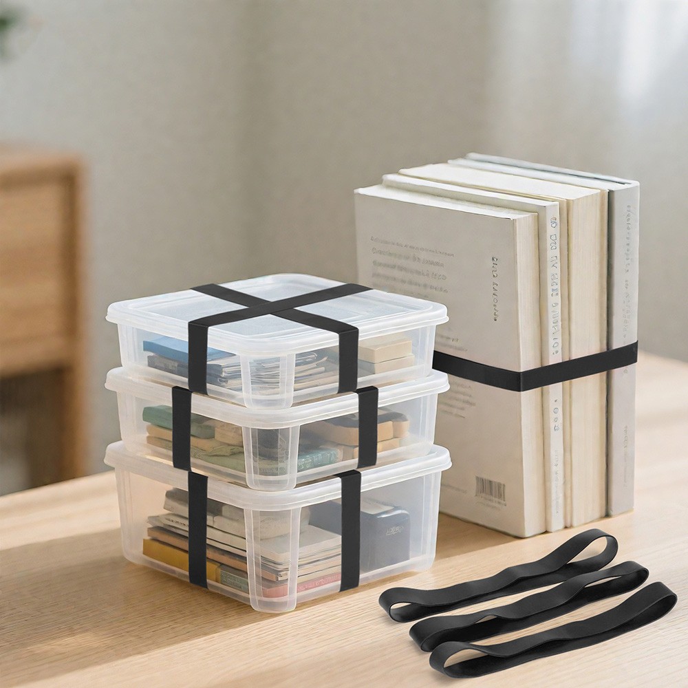 Large Rubber Bands Heavy Duty 30PCS Size #107 Black Elastic Long Rubber Bands