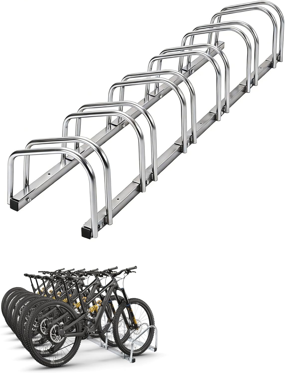 2-6 Compartment Bike Storage Rack Bicycle Floor Parking Stand for Home Garage