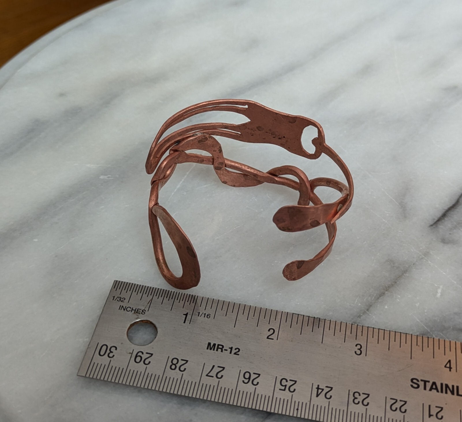 artisan, hand-crafted Copper bracelet unique screwdriver design, one of a kind