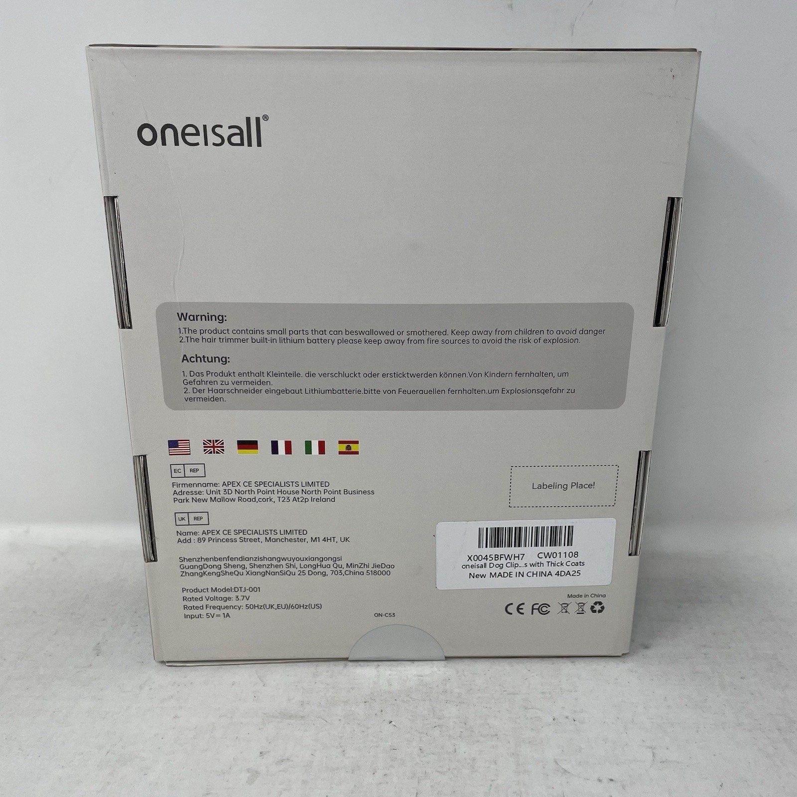 oneisall Dog Clippers for Grooming Cordless Rechargeable Dog Grooming Kit DTJ001