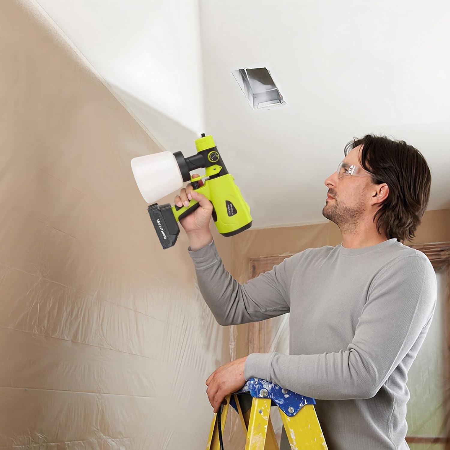 NEW Cordless High Pressure Spray Gun Airless Paint Sprayer For Ryobi 18V Battery