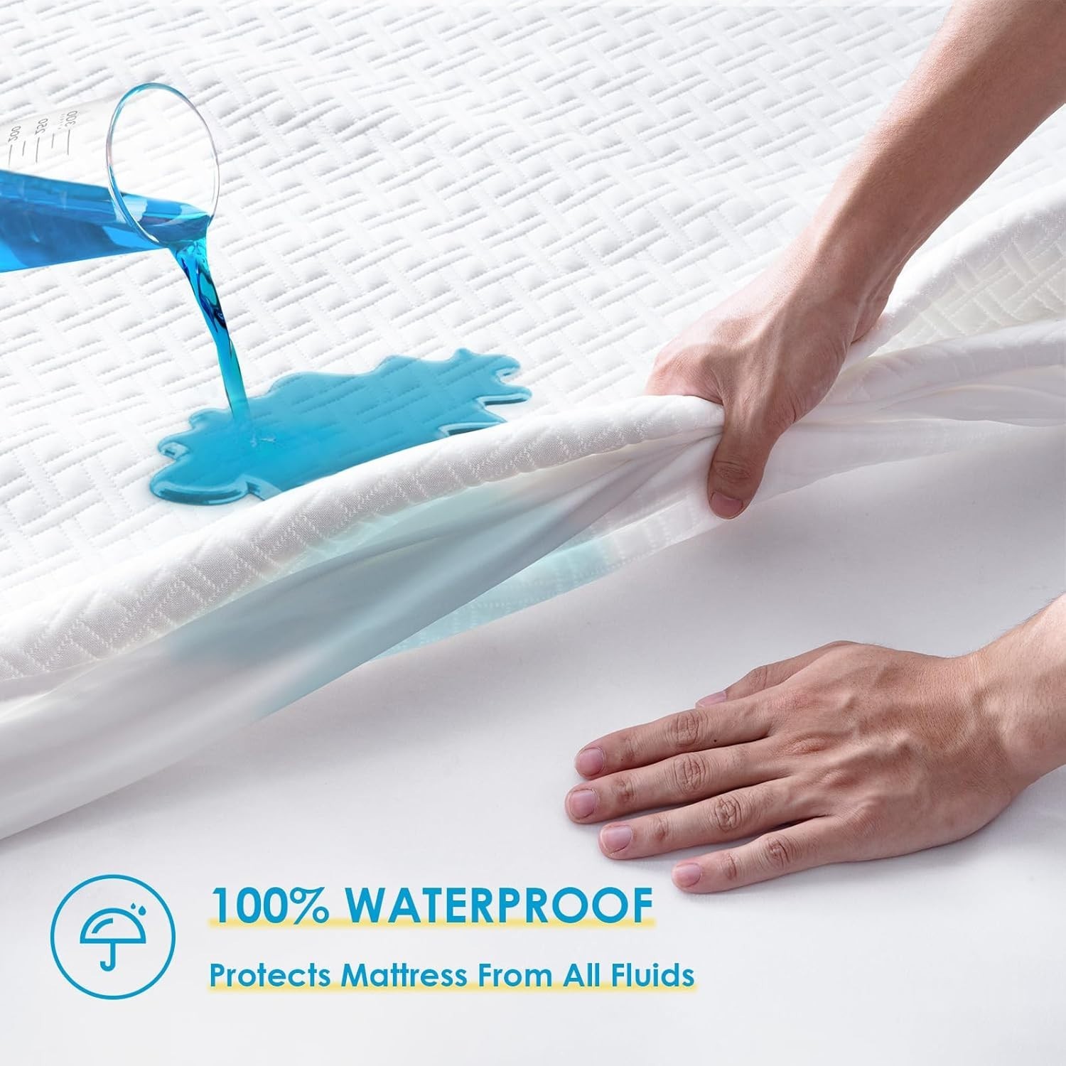 Bamboo Mattress Protector Deep Pocket Waterproof Breathable Mattress Bed Cover