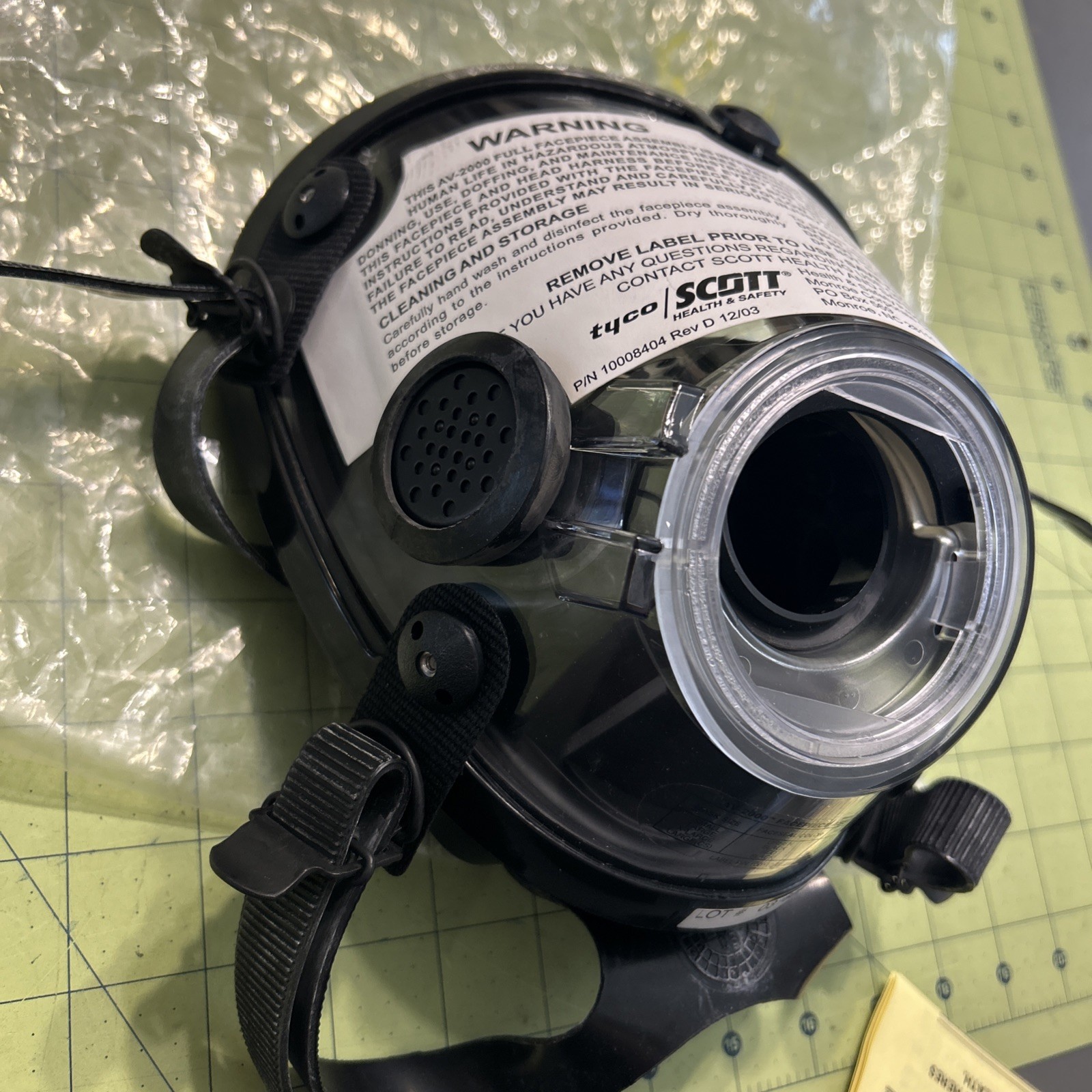 SCOTT PART 10008405 RESPIRATOR FACEPIECE ASSEMBLY LARGE AV-2000