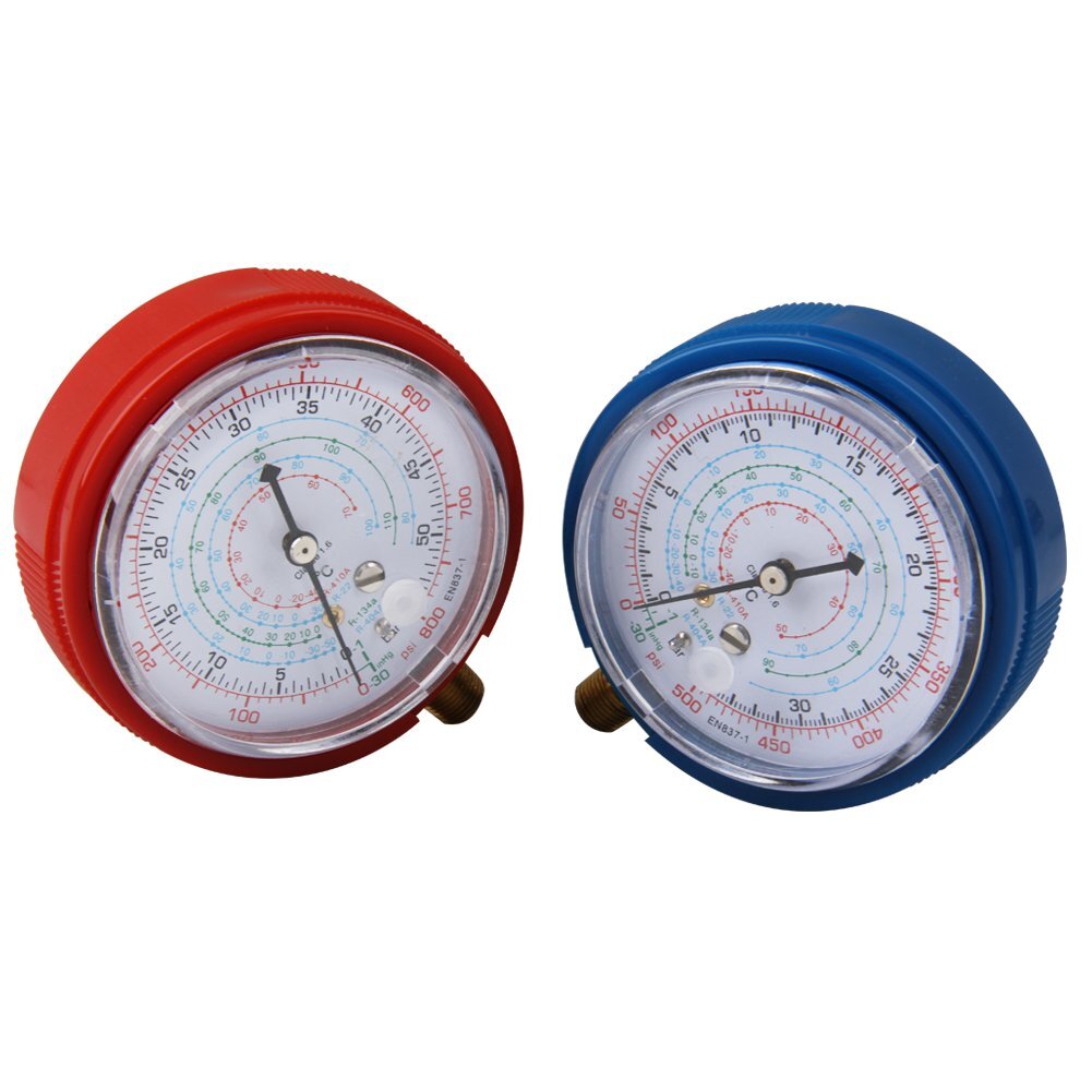 2PCS Air Conditioner AC A/C Low + High Pressure Gauge