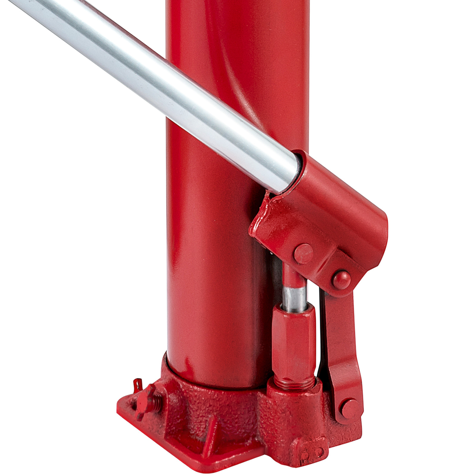 Red 4 Ton Hydraulic Long Ram Jack Flat Base Manual Engine Hoist Cherry Picker