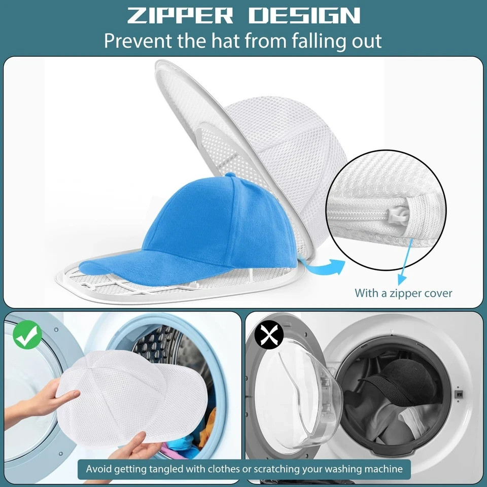 2x Hat Washer for Washing Machine,Hat Cleaner for Baseball Caps with Frame Cage