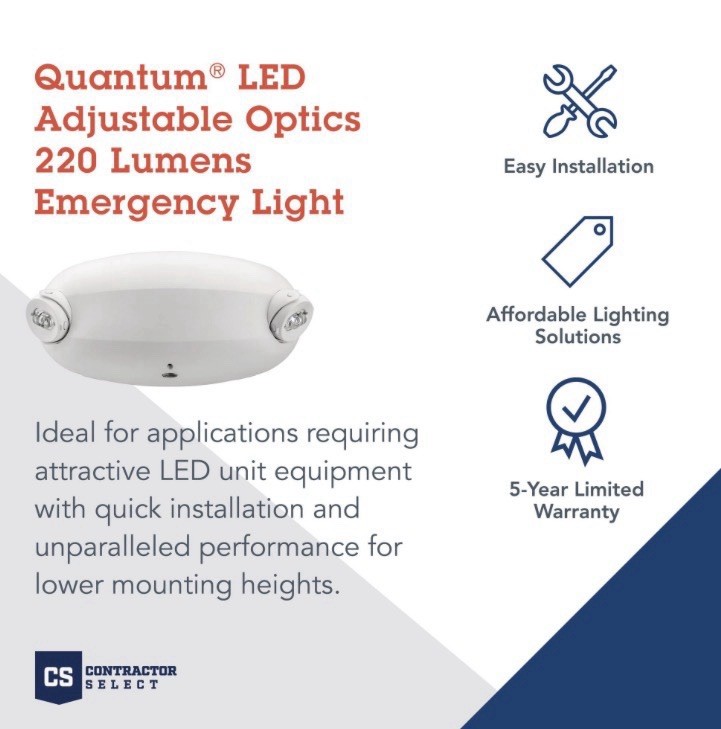 Lithonia Lighting LED Quantum Emergency Light Adjustable Optics 220lm White ELM…