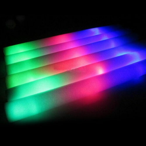 18'' Light Up Foam Sticks LED Wand Rally Batons DJ Flashing Glow Stick Party USA
