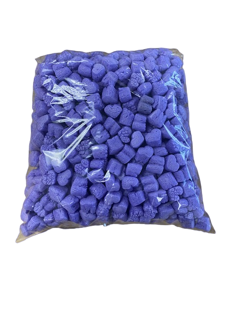FunPak Packing Peanuts Purple Hearts MiniPack .6 cu ft Biodegradable