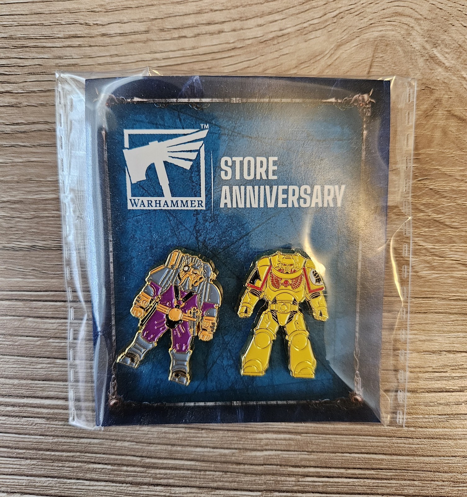 Warhammer Store Anniversary Enamel Pin Set - Imperial Fist Space Marine & Votann