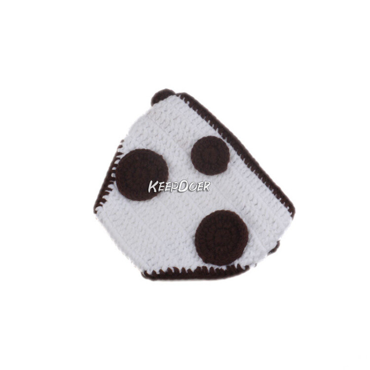 Newborn Baby Kids Knit Clothing Cow Shorts Hat Crochet Photography Studio Props