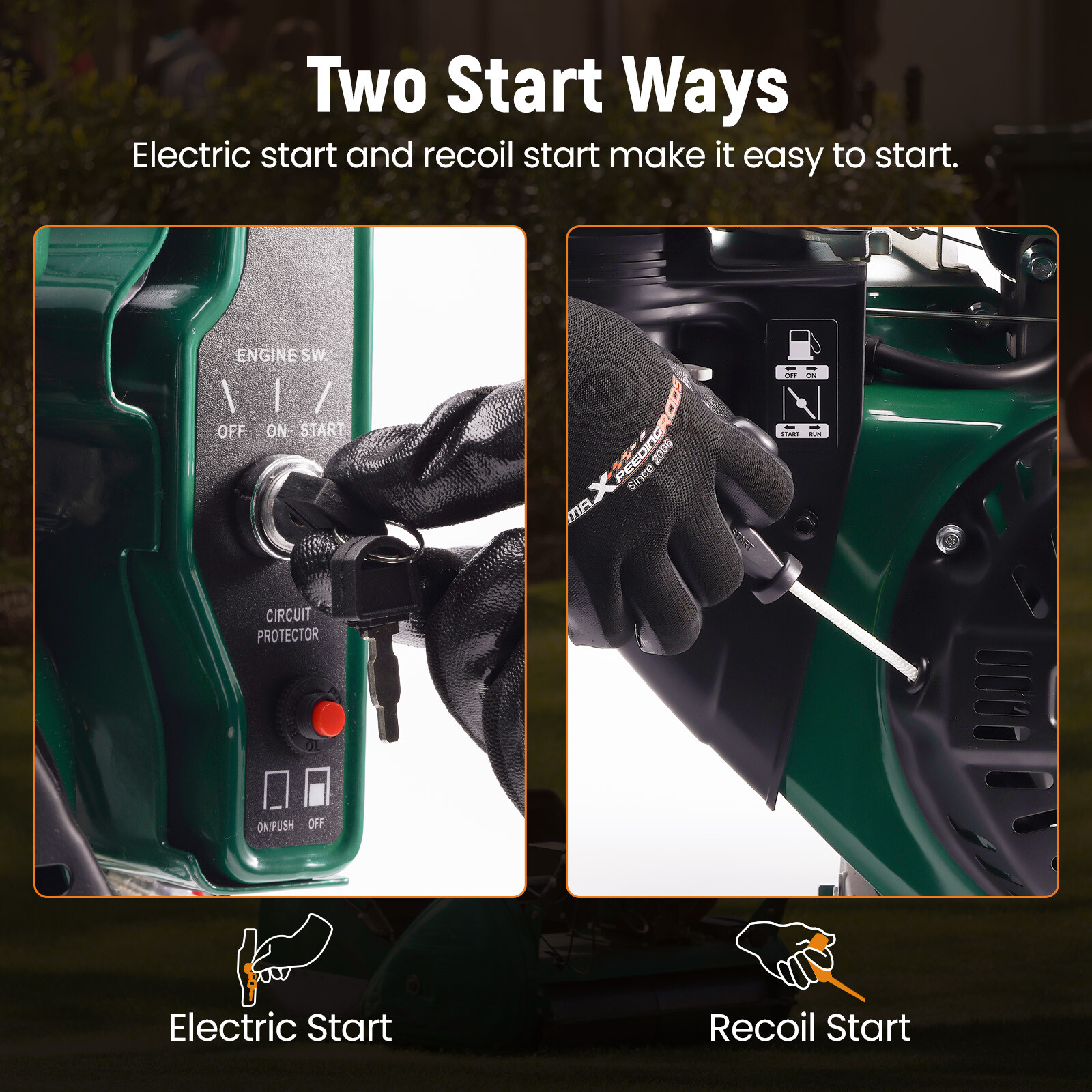 15HP 420cc Horizontal Engine Motor Gasoline 4 Stroke Electric Start For Go-Kart