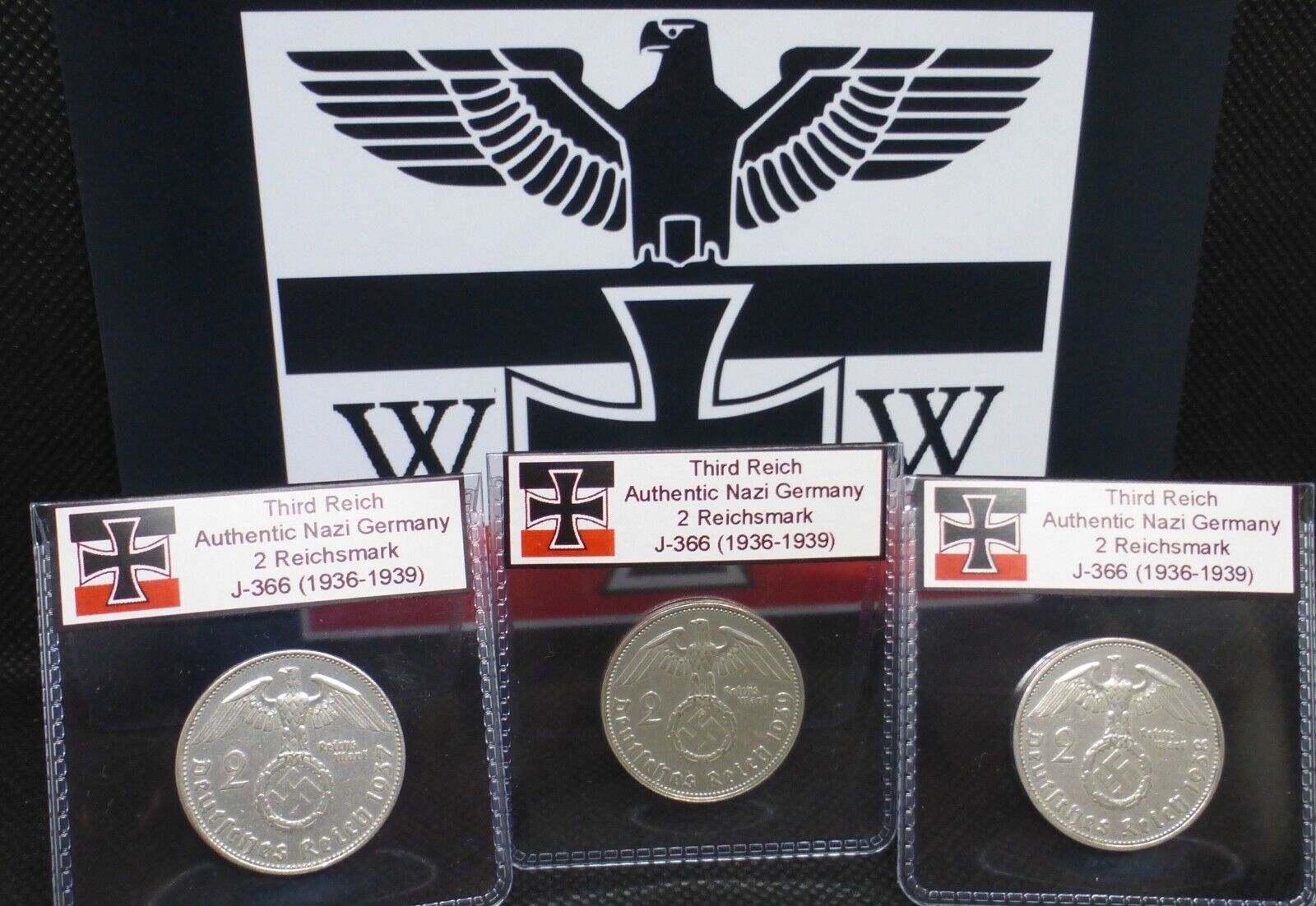 Beautiful Nazi Silver Coin Relic: 2 Reichsmark Historic WW2-Era Artifact, J.366