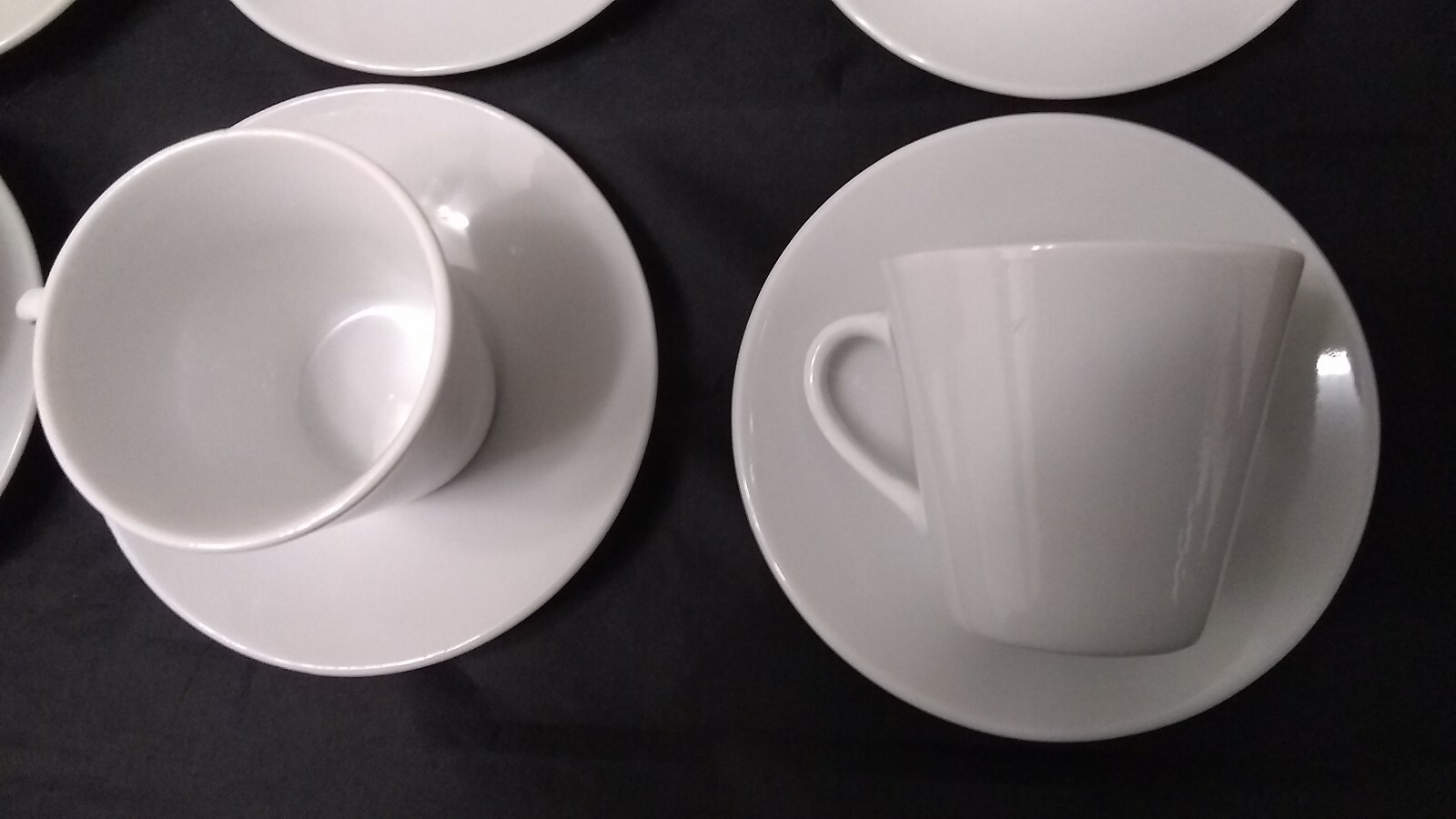 12 Pc Espresso White Porcelain Coffee set 6 Cup AND 6 Saucer 2.5 Oz Gift # 999z