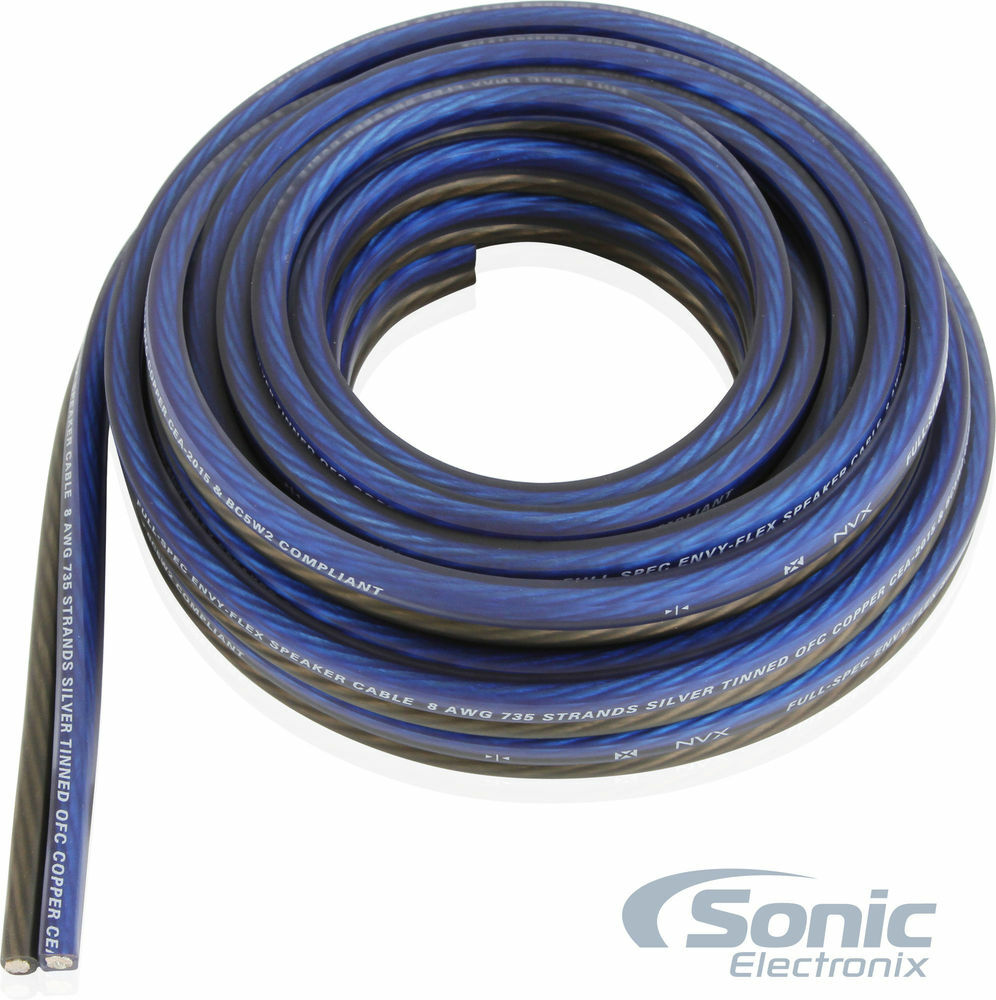 NVX XWS0820 20ft 8 Gauge AWG 100% OFC Audio Power Install Speaker Cable/Wire