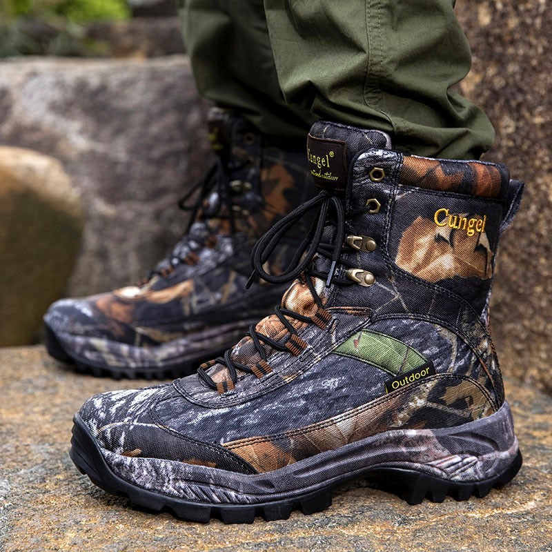 2025 New Men Camo Hunting Shoes Durable Outdoor Shoes High-Cut Fishing Climbing