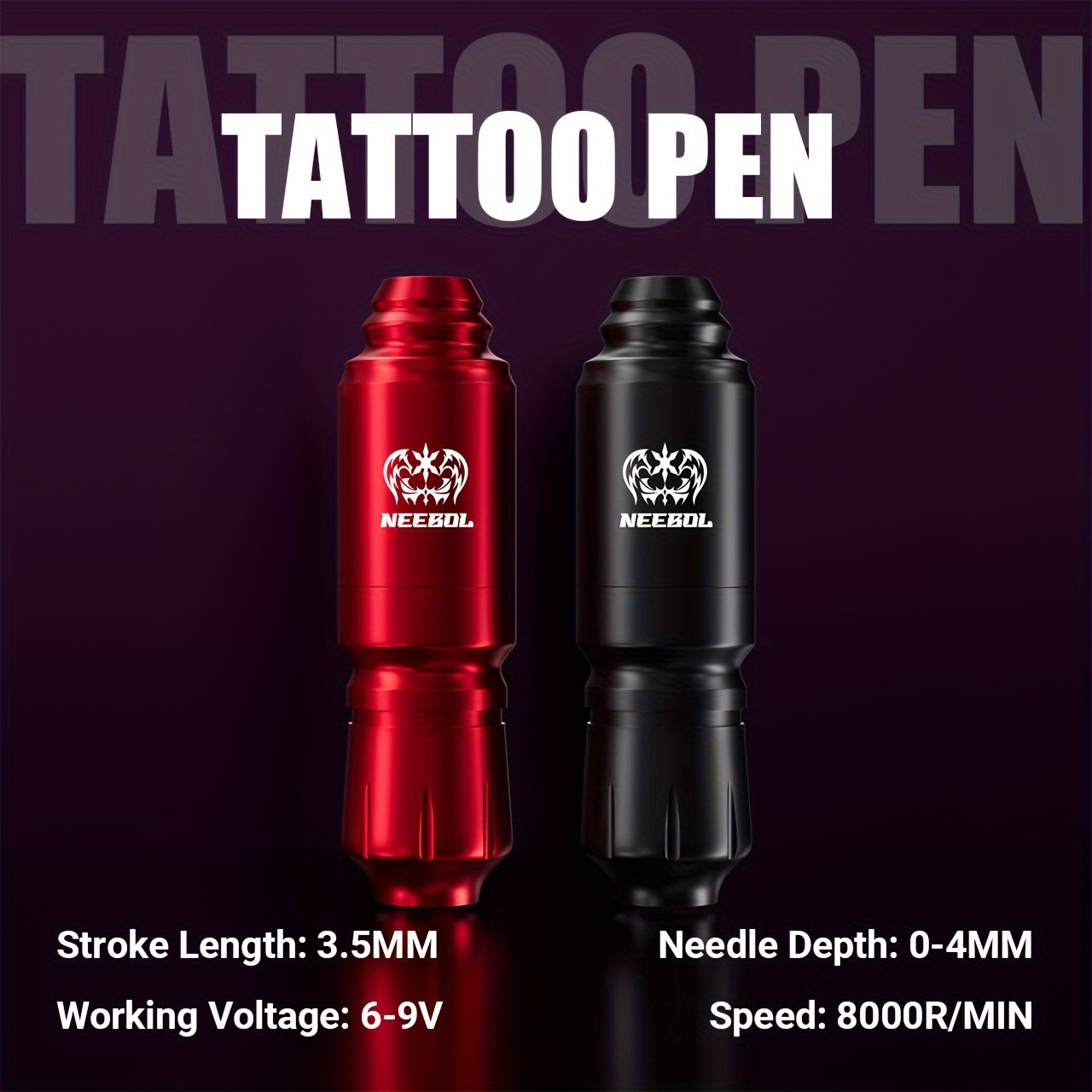 Wireless Tattoo Pen Machine Complet Kit with 1500mAh Power Supply 20Pcs Needles