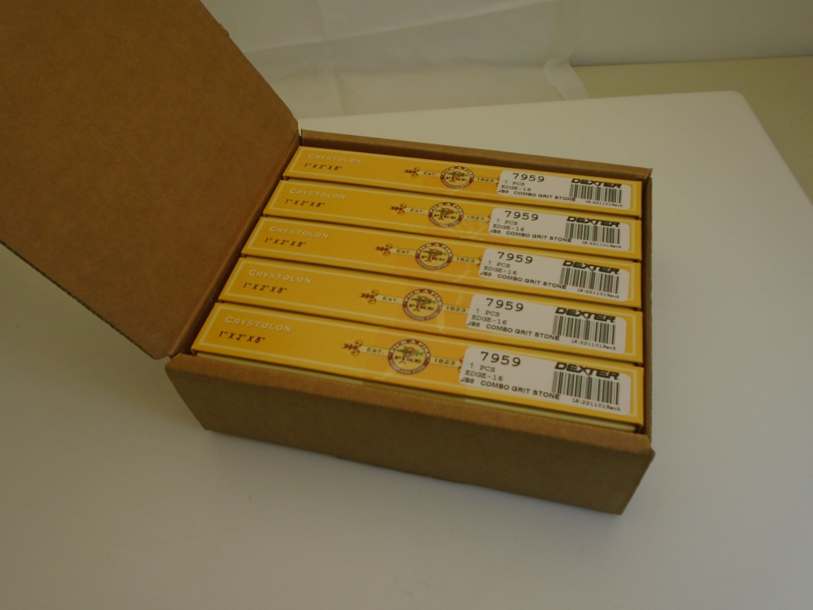 Norton Case (5) Combination Grit Bench Stones 8inch Pre-oiled Knife Tool Sharpen