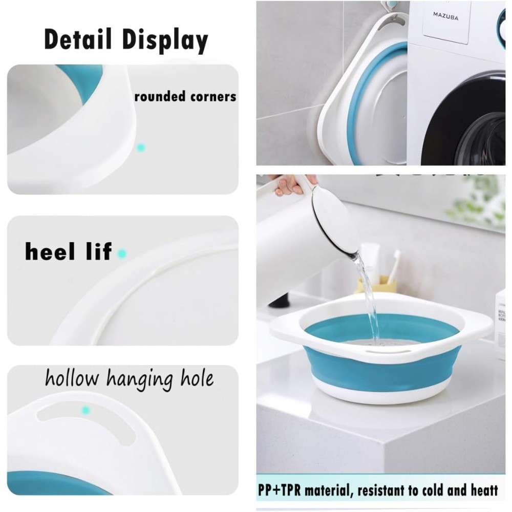 Portable Collapsible Wash Basin Foldable Sink Tub for Kitchen Camping Travel
