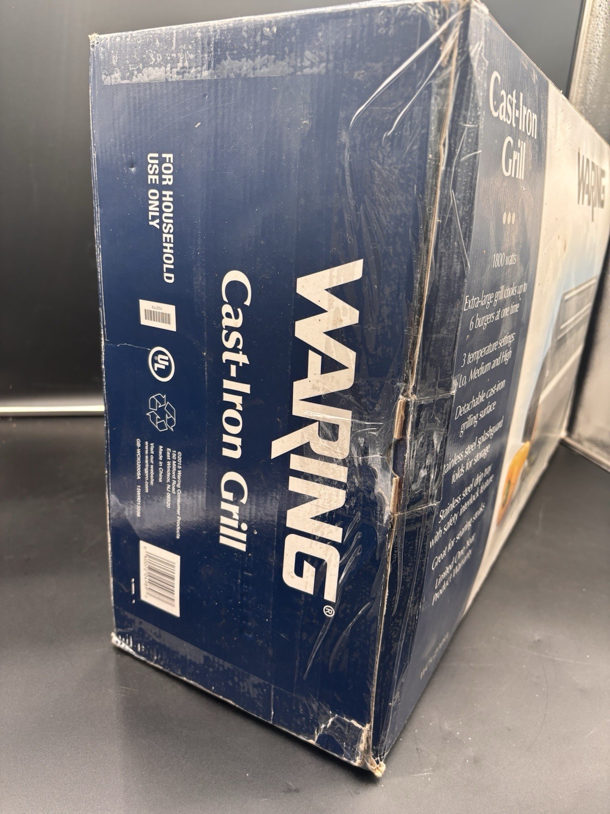 Waring Pro Electric Cast Iron Indoor Grill - WCIG200SA 1800W Commercial Griddle