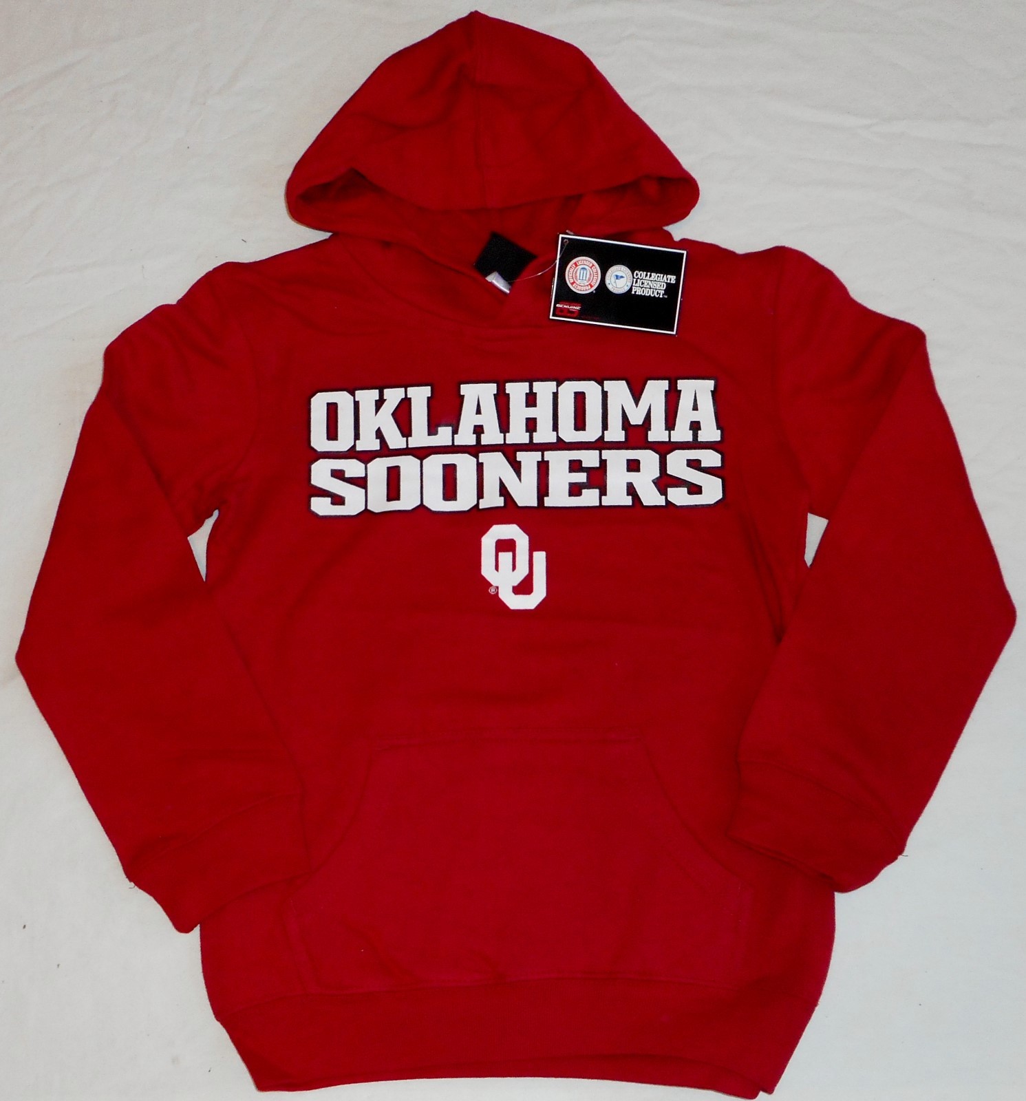 UNIVERSITY OF OKLAHOMA SOONERS HOODED SWEATSHIRT HOODIE YOUTH S M L NWT RED