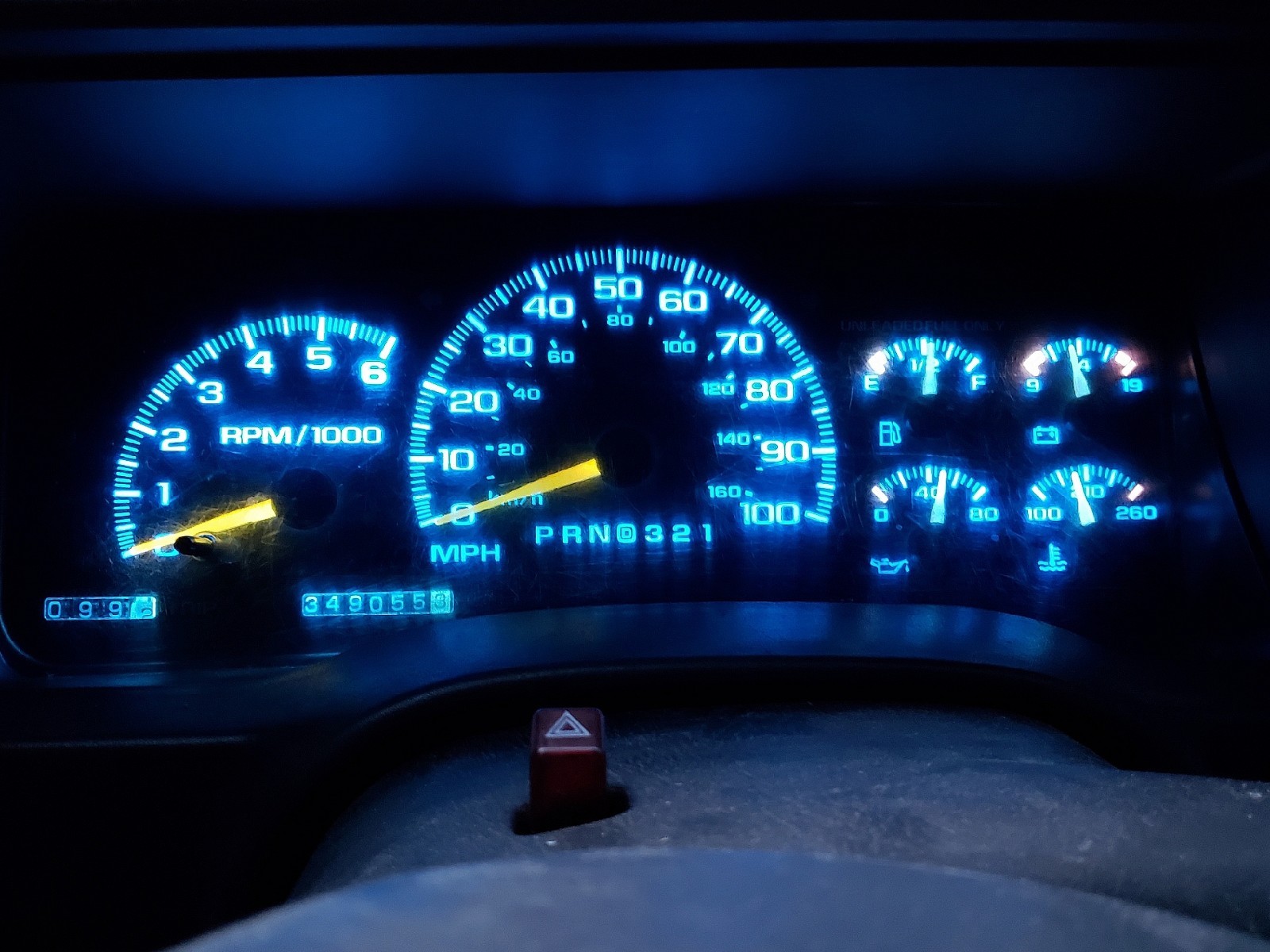 14 Ice Blue LED Kit For 1992-1999 Chevrolet Trucks Gauge Cluster and AC Controls