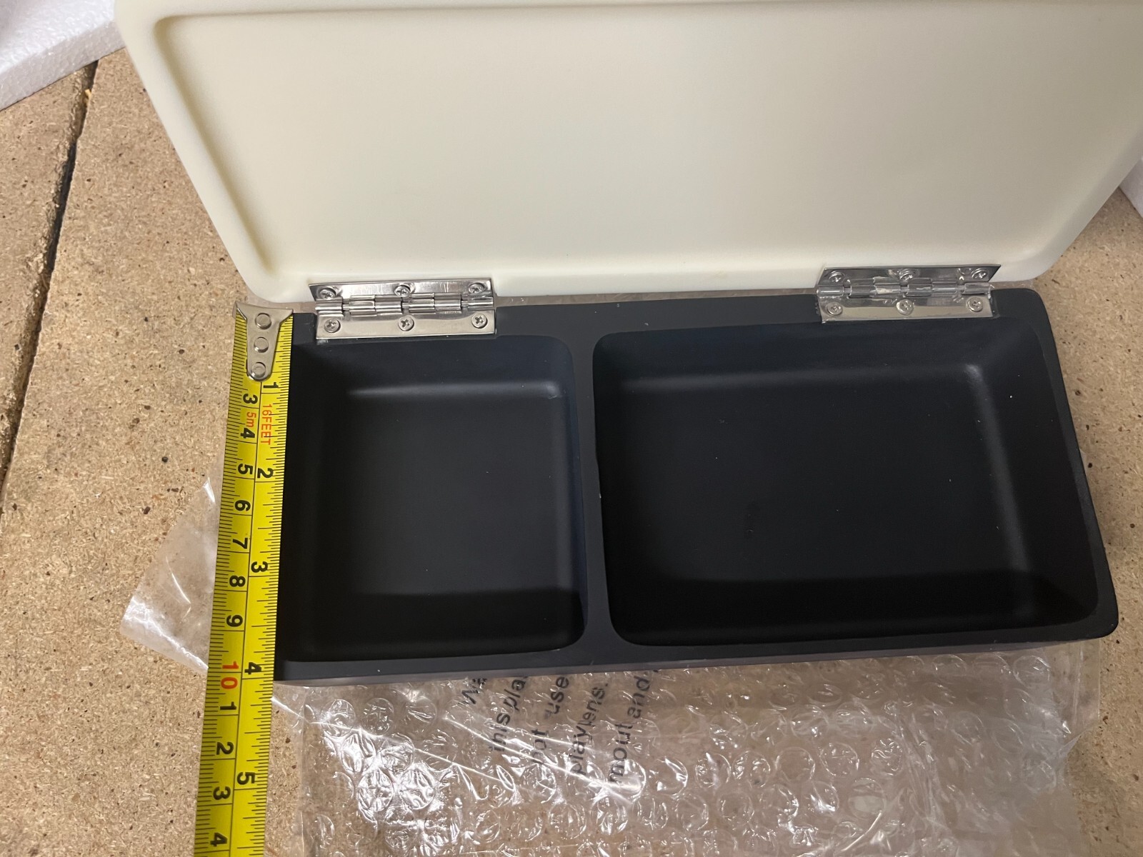 Restoration Hardware 2 Compartment Shower Vanity Storage Box Espresso/Cream C54