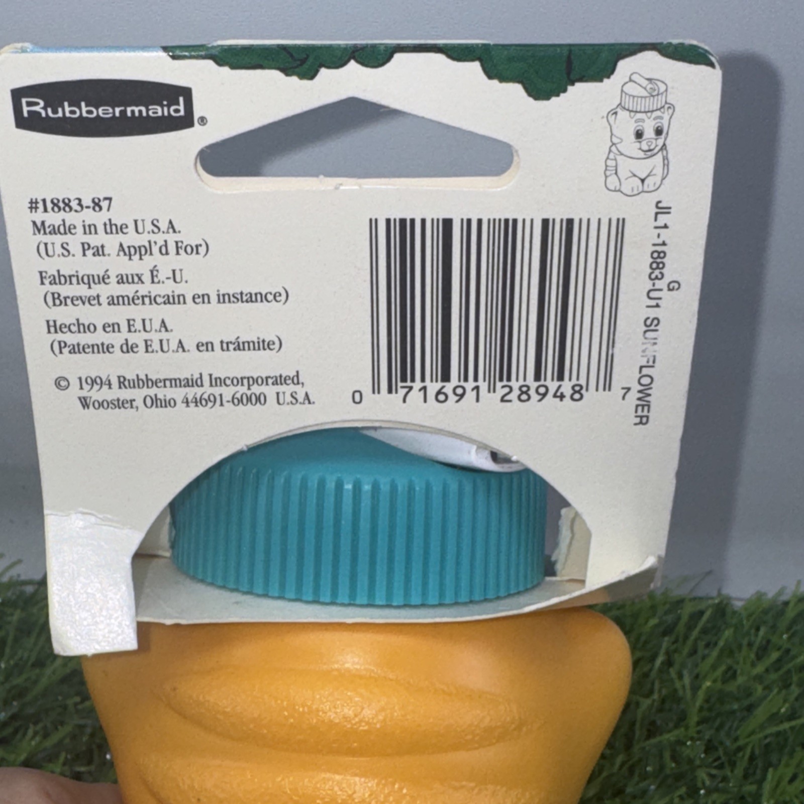 Vintage 1995 Rubbermaid Trainer Sippy Cup Tiger 8oz NEW Made in USA NOS 1883