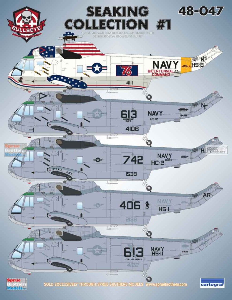 Bullseye 1/48 Decals #48047 Seaking Collection #1 for Hasegawa SH-3D/H Kits