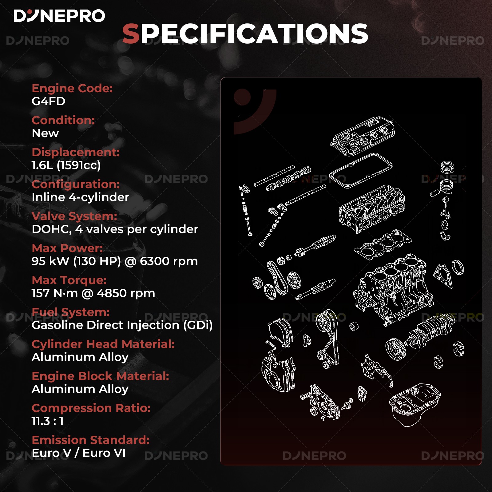 G4FD 1.6L Engine Assy Long Block GAS For Hyundai Accent Veloster Kia 2012-2019
