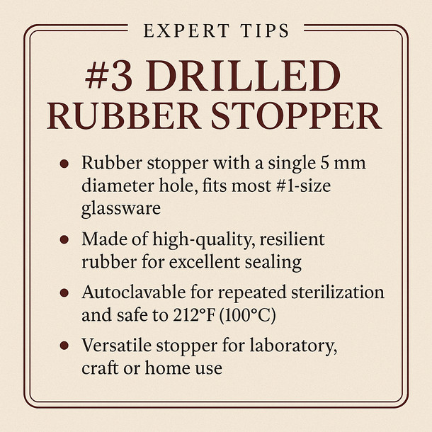 LD Carlson No. 3 Drilled Rubber Stopper