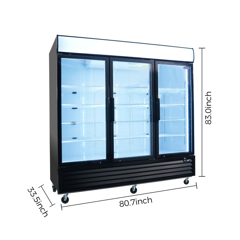 Merchandiser Refrigerator 70 Cu.ft Swing Door Commercial Display Refrigerators