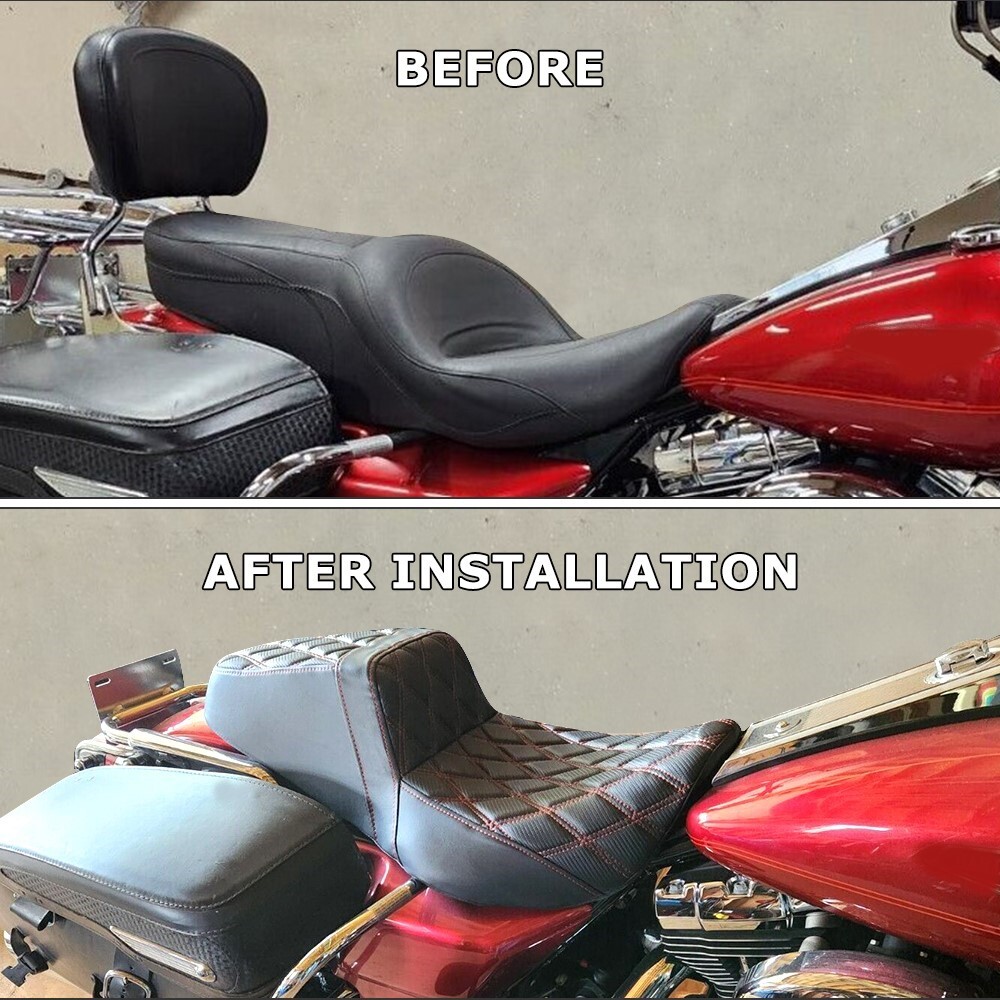 Seat Red Stitch For Harley Street Glide FLHX 2006-07 / Road King FLHR 1997-2007