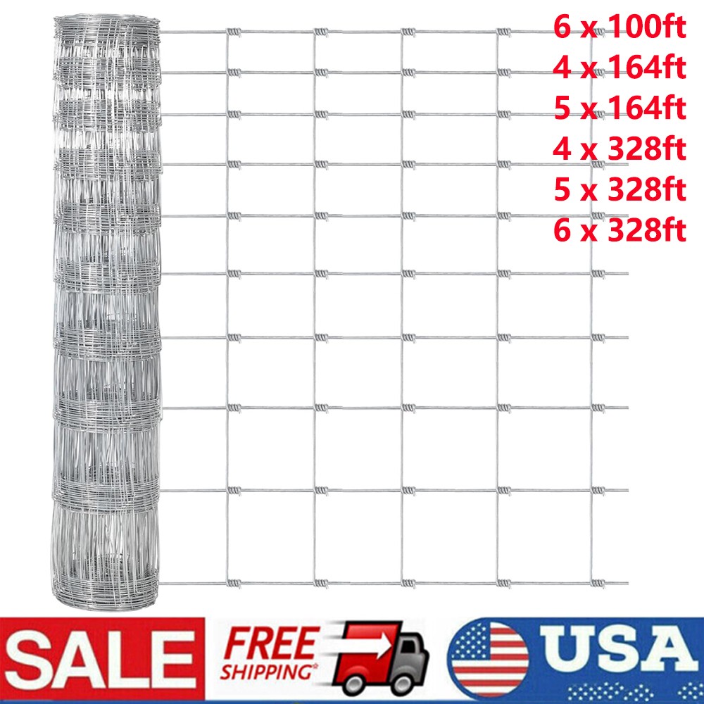 Farm Fence Heavy Duty Galvanized Cattle Wire Fence Animals Protection 6 Size US