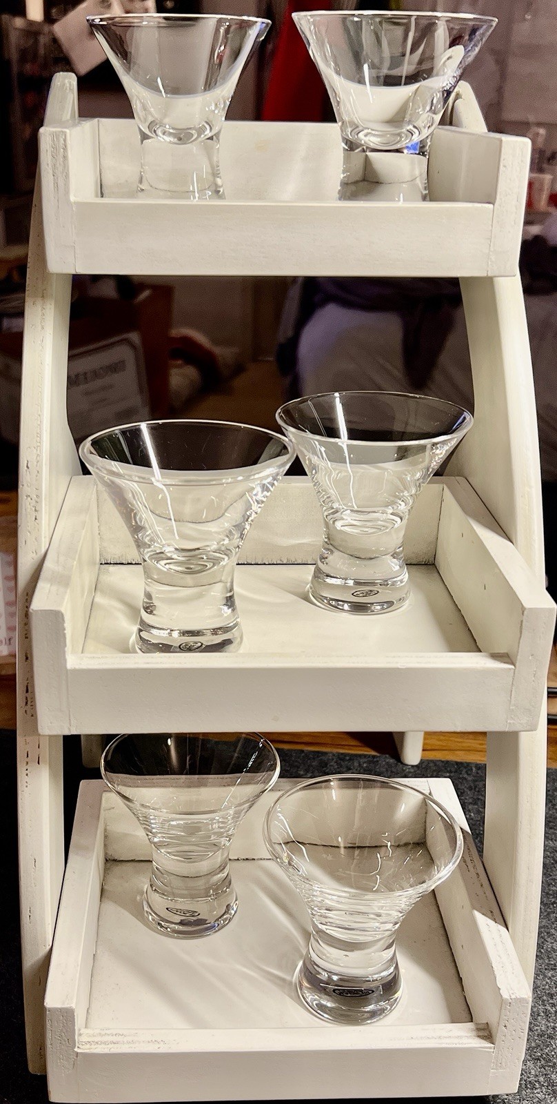 Vintage Stemless Mini Martini/Dessert 4oz Glasses