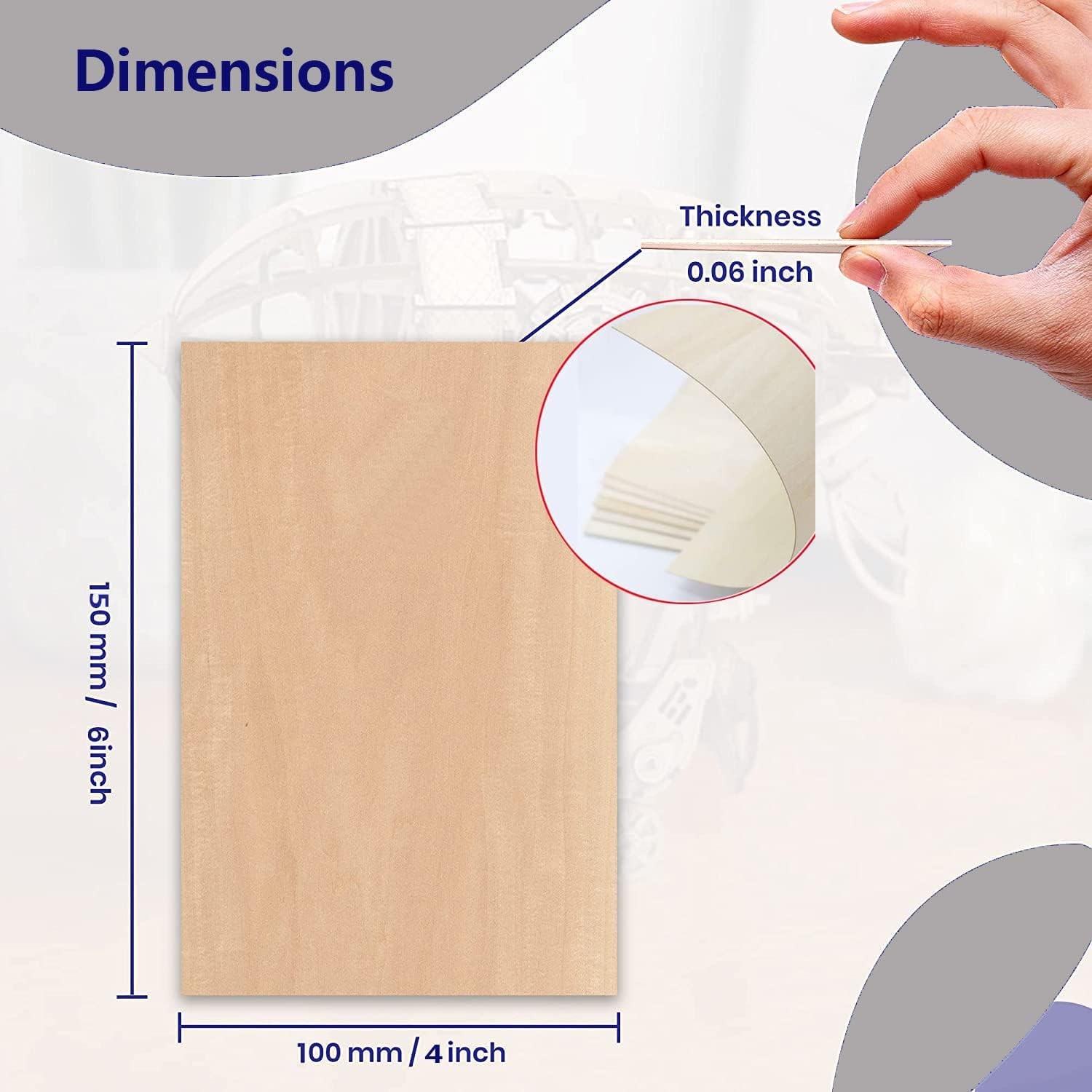 25 Pcs Unfinished Basswood Sheets 1/16", for DIY, Painting, Laser & Wood Burning