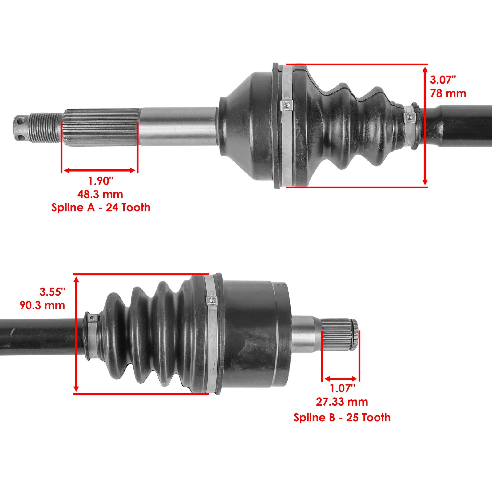 Rear Left And Right CV Joint Axles for Kawasaki Teryx 750 KRF750 4X4 2008-2011